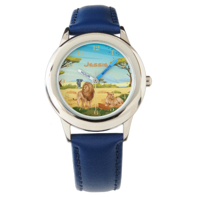 Personalised Lions on the Savannah  Watch (Front)