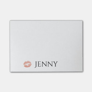Personalised Lipstick Kiss Glitter Lipgloss Post-it Notes