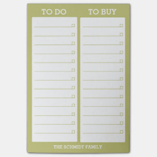 Personalised List - To Do, To Buy - Green Post-it Notes
