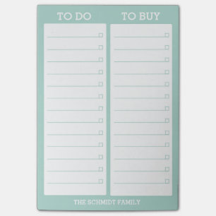 Personalised List- To Do, To Buy - Teal Post-it Notes