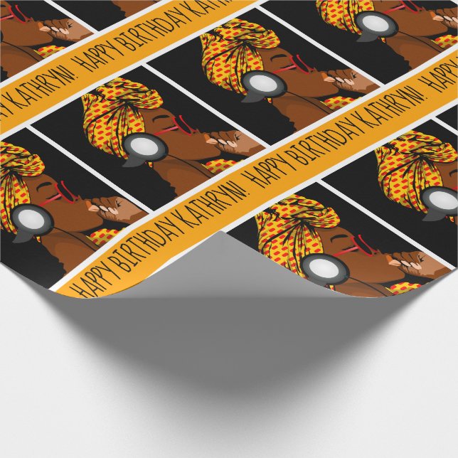 Personalised Listening To Tunes Wrapping Paper (Corner)