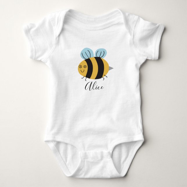 Personalised Little Bee Baby Bodysuit (Front)