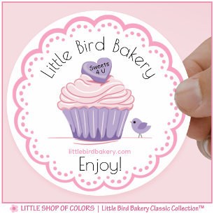 Personalised Little Bird Bakery Cupcake Classic Round Sticker