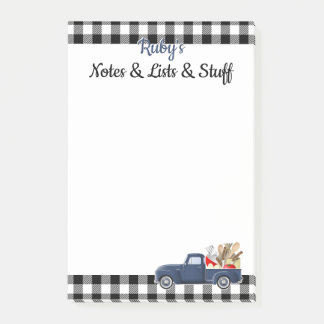 Personalised Little Blue Vintage Truck Post-it Notes