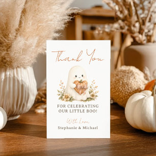 Personalised Little Boo Fall Baby Shower Thank You Card