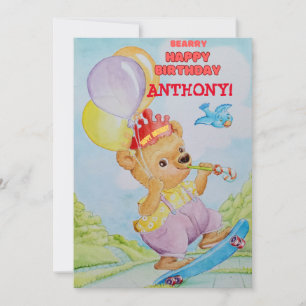 Personalised Little Boys Birthday Greeting Card