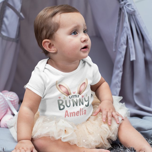 Personalised Little Bunny Custom Name Cute Baby Baby Bodysuit (Creator Uploaded)