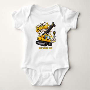 Personalised Little Crane Crew Baby Bodysuit