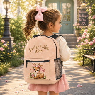 Personalised Little Deer Backpack for Girls, Cute