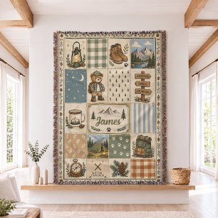 Personalised Little Explorer Woven Throw Blanket