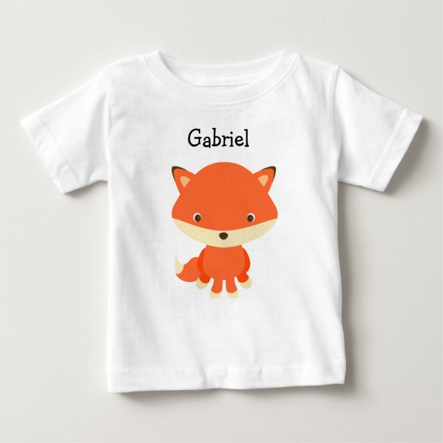 Personalised little Fox One Piece Baby Tee (Front)