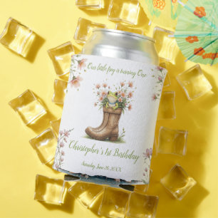 Personalised little frog Froggie 1st birthday Can Cooler