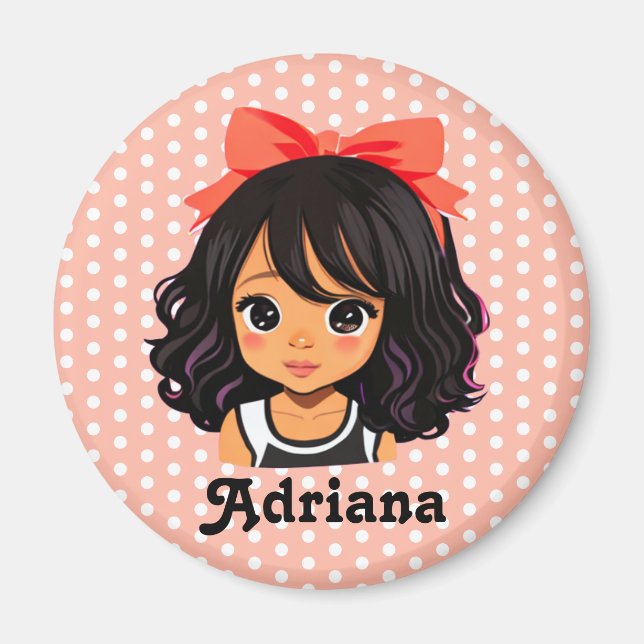 Personalised Little Girl of Colour Magnet (Front)