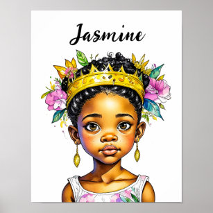 Personalised Little Girl Princess of Colour Poster