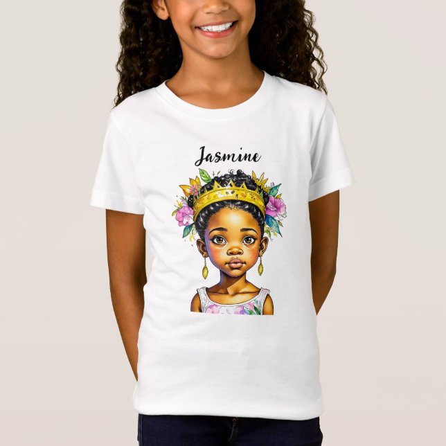 Personalised Little Girl Princess of Colour T-Shirt (Front)