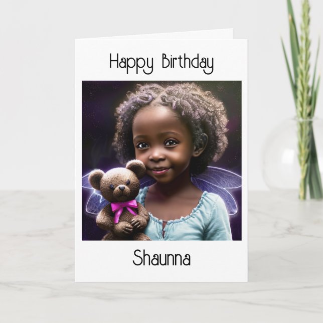 Personalised Little Girl's Card and Colour Page (Front)