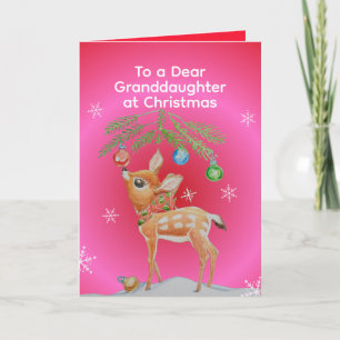 Personalised Little Girls Christmas Greeting Card