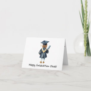 Personalised Little Girls Kindergarten Graduation  Card