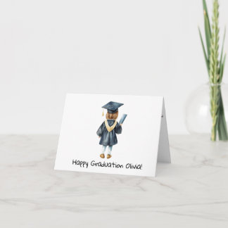 Personalised Little Girls Kindergarten Graduation Card