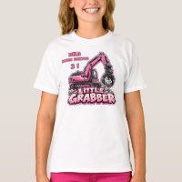 Personalised Little Grabber Pink Excavator