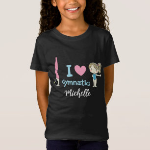 Personalised Little Gymnast Girl,I Love Gymnastics T-Shirt