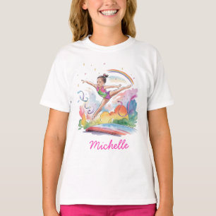 Personalised Little Gymnast Girl,I Love Gymnastics T-Shirt
