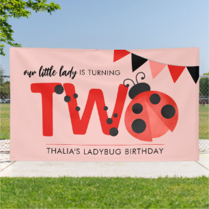 Personalised Little Lady Ladybug Large Outdoor Banner