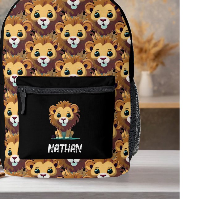 Personalised Little Lion Printed Backpack (Creator Uploaded)