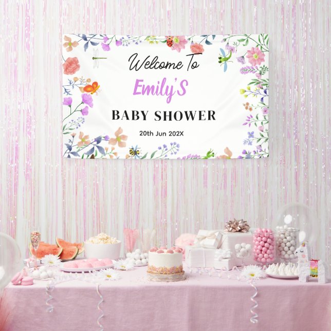Personalised Little Love Bug Baby Shower Banner (Party)