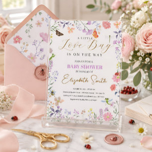Personalised Little Love Bug Baby Shower Invitation