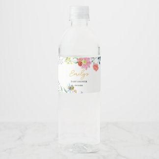 Personalised Little Love Bug Baby Shower Water Bottle Label
