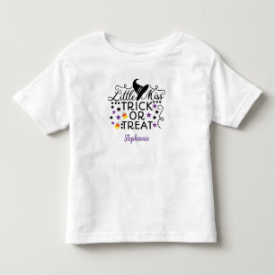 Personalised Little Miss Trick or Treat Witch Hat Toddler T-Shirt