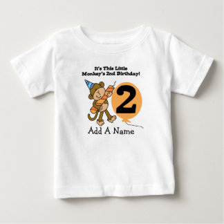 Personalised Little Monkey 2nd Birthday T-shirt