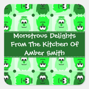 Personalised Little Monster Pattern Labels