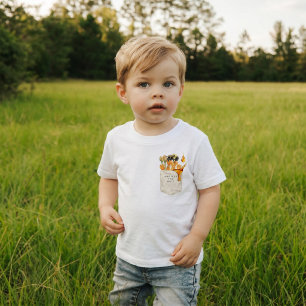 Personalised Little Pollinators Faux Pocket Bee Toddler T-Shirt