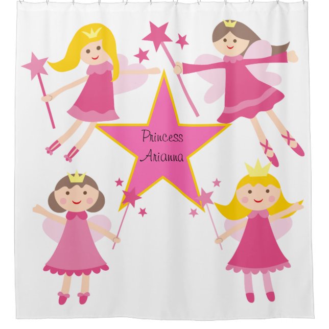Personalised Little Princess Girls Shower Curtain (Front)