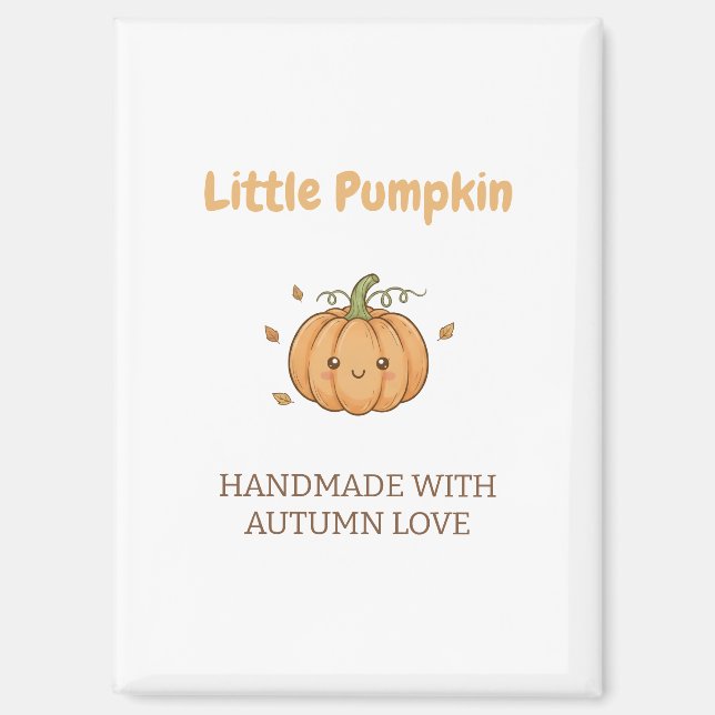 Personalised Little Pumpkin Baby Blanket Magnet (Front)