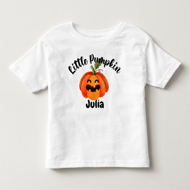  Personalised Little Pumpkin Halloween Toddler T-Shirt (Front)