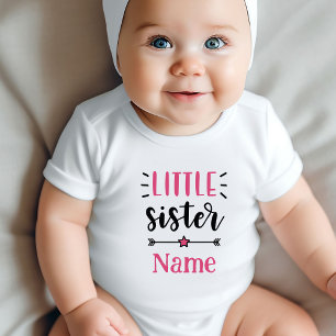 Personalised Little Sister Baby Bodysuit