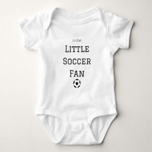 Personalised Little Soccer Fan Baby Outfit Bodysuit