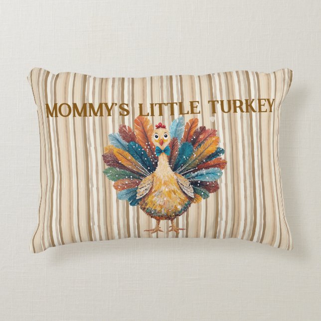 Personalised "little Turkey" design Decorative Cushion (Front)