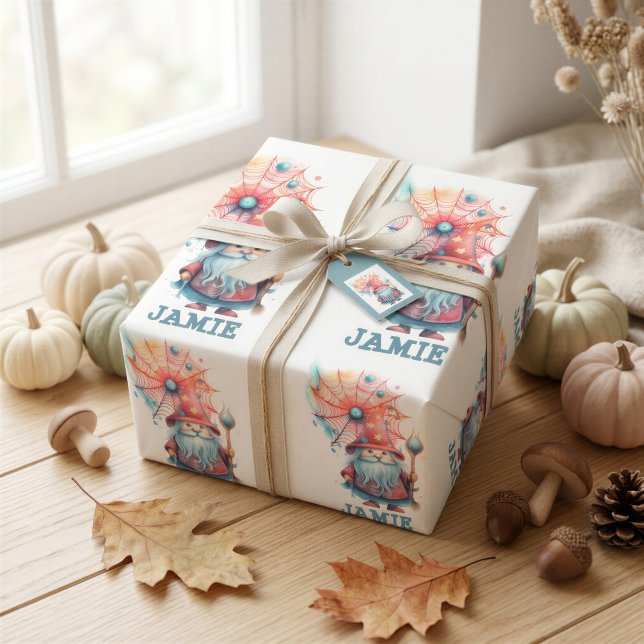 Personalised Little Wizard Halloween Gift Wrapping Paper (Creator Uploaded)