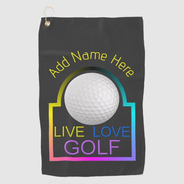 Personalised Live Love Golf Towel (Front)
