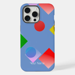 Personalised Lively Circles 'n Squares, Cornflower iPhone 15 Pro Max Case