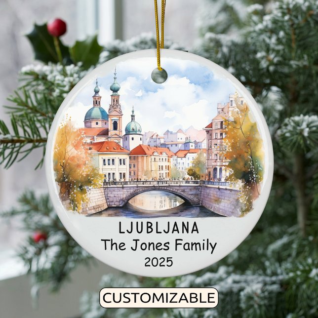 Personalised Ljubljana Ornament, Slovenia Ceramic Tree Decoration (Creator Uploaded)