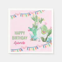 Personalised Llama and Cactus Girls Birthday Party