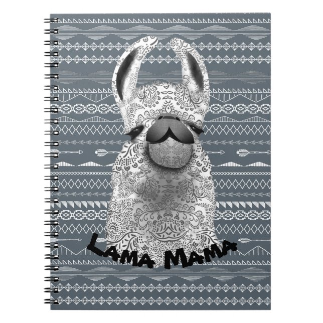 Personalised Llama Mama Spiral Notebook (Front)