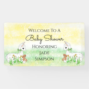 Personalised Llama Themed Baby Shower Banner