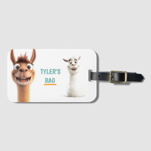Personalised Llama with Name Luggage Tag