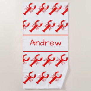 Personalised Lobster Beach Towel